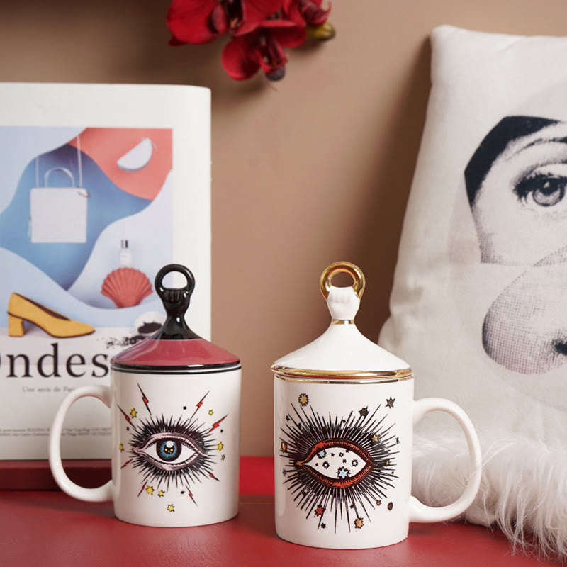 Olivenorma Kreative Evil Eye Kaffeetasse mit Deckel