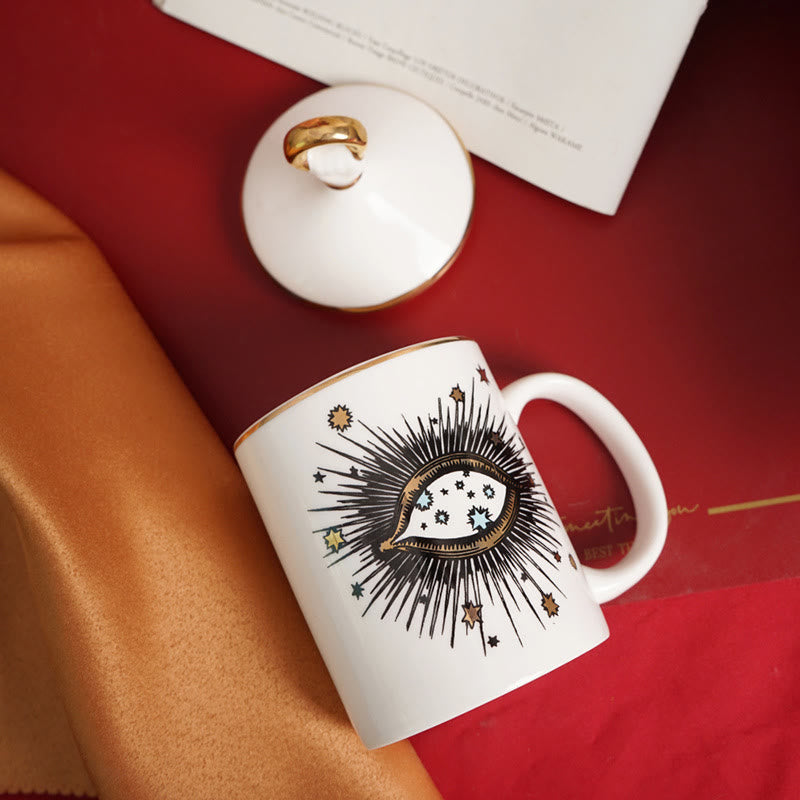 Olivenorma Kreative Evil Eye Kaffeetasse mit Deckel