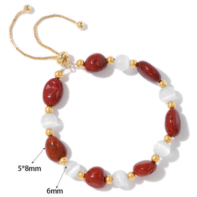 Olivenorma Cat's Eye Stone Natural Irregular Crystal Beaded Bracelet