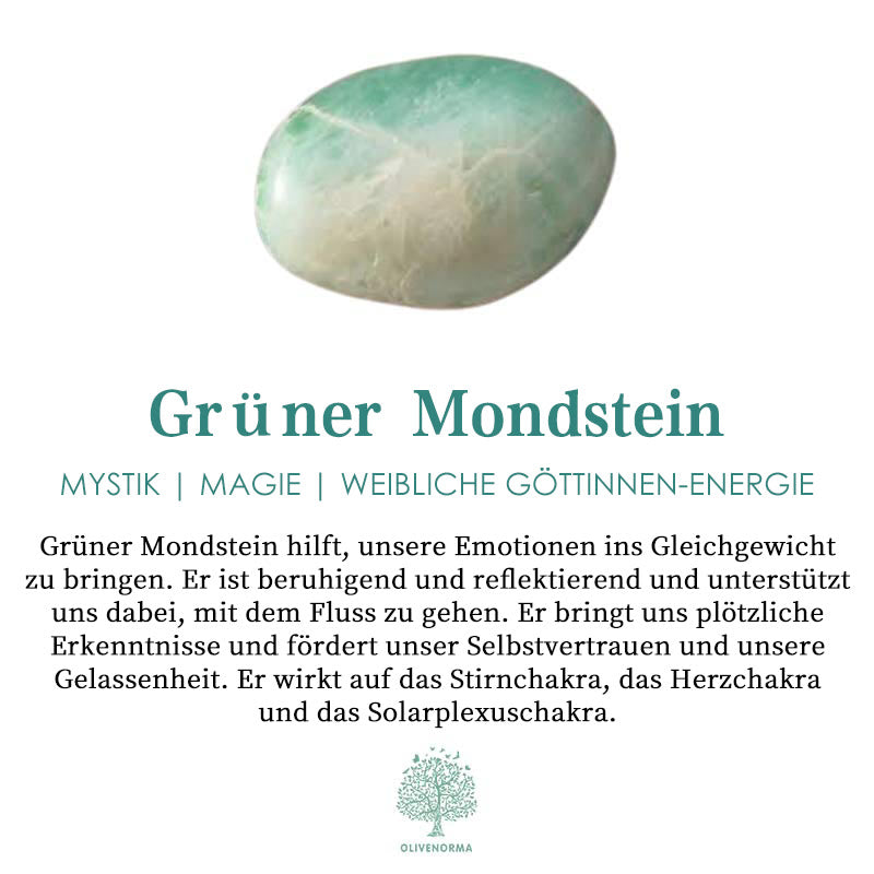 Olivenorma Der Göttinnen-Energie Grüner Mondstein Ring