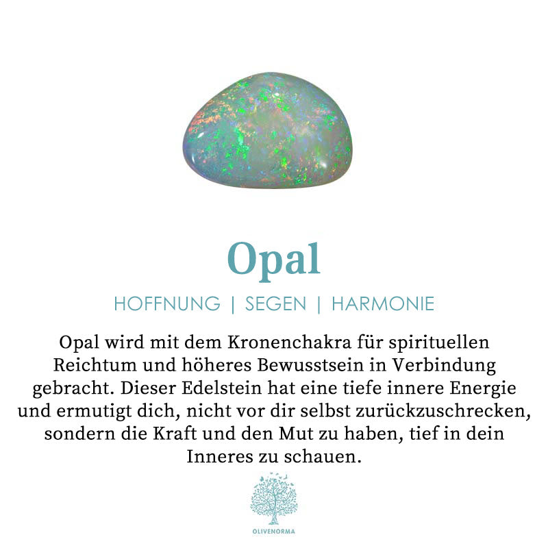 Olivenorma Saphir mit Opal 3-teiliges Ringset 