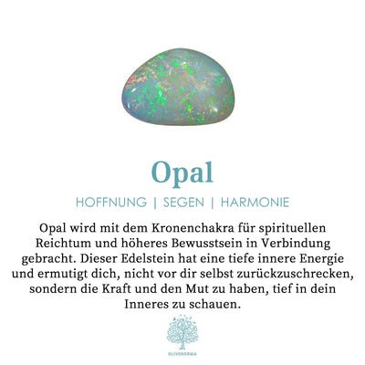 Olivenorma Saphir mit Opal 3-teiliges Ringset 