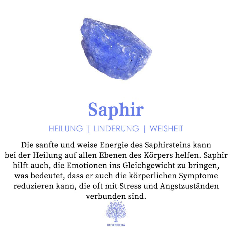 Olivenorma Saphir mit Opal 3-teiliges Ringset 