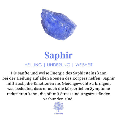 Olivenorma Saphir mit Opal 3-teiliges Ringset 