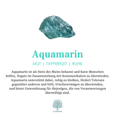 Olivenorma Aquamarin Weißer Zirkon Diamantring