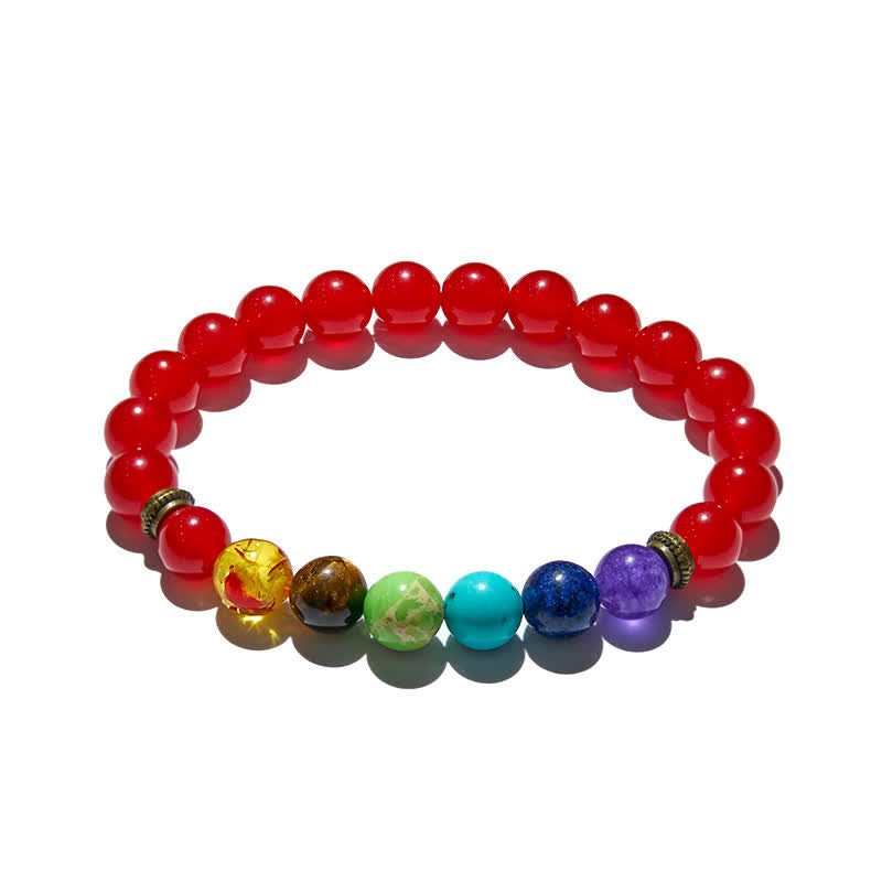 Olivenorma Chakra Rotes Achat-Armband