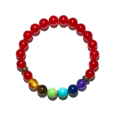 Olivenorma Chakra Rotes Achat-Armband