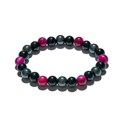 Olivenorma Rose Red Tiger Eye Obsidian Hämatit Perlenarmband