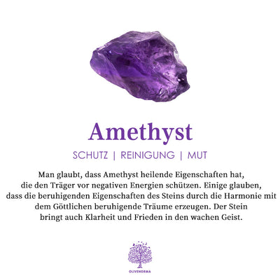 Verstellbarer Heilring mit Stern und Mond aus Amethyst