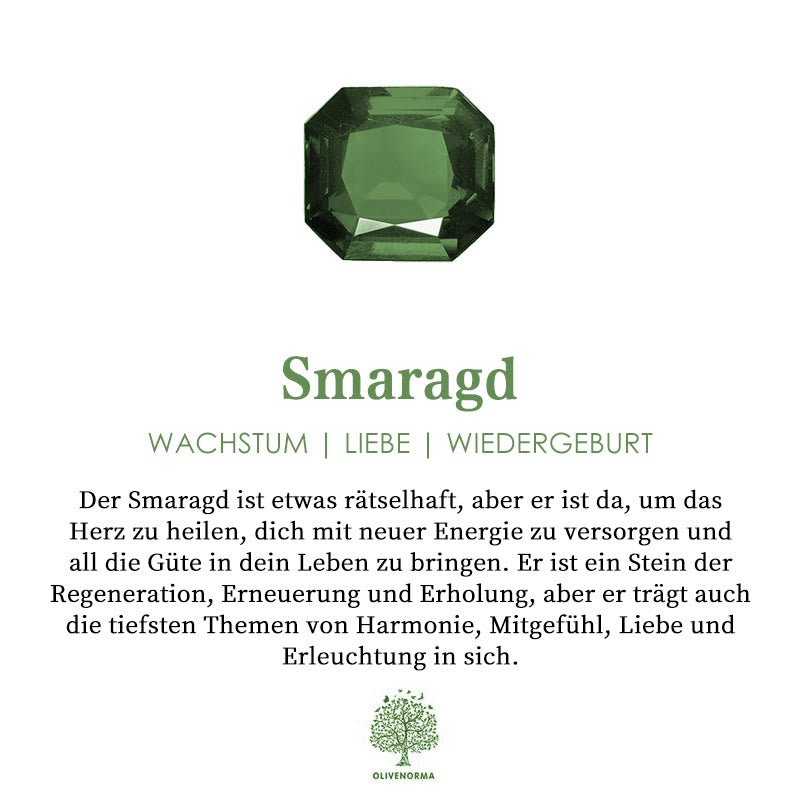 Olivenorma Wassertropfen Smaragd Stapelring 