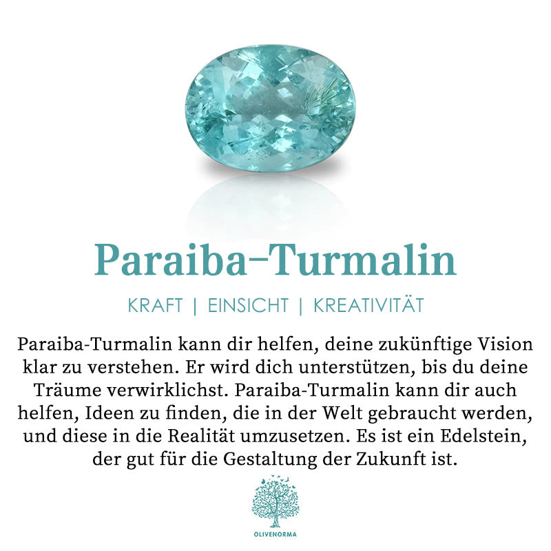 Olivenorma "Jedes Meer ist eine Insel" Paraiba-Turmalin-Verstellbarer Ring 