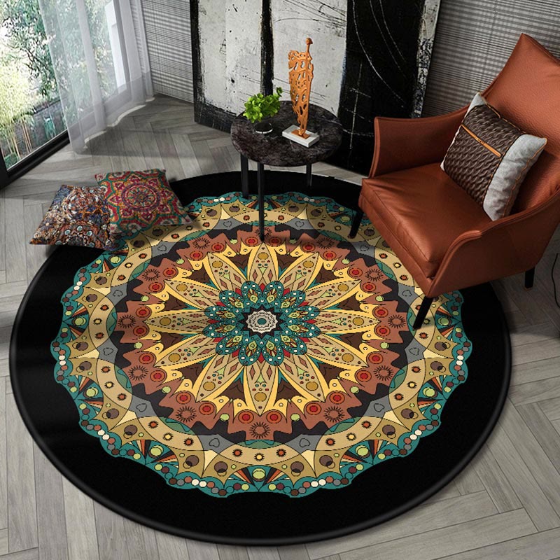 Olivenorma Boho Runder Teppich Mandala-Teppich