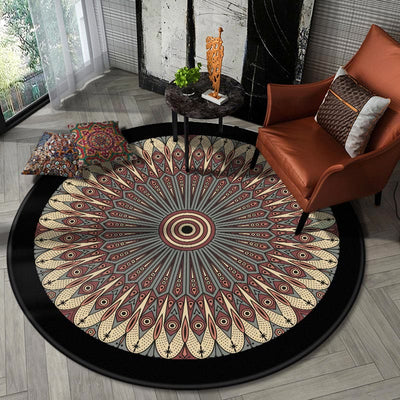 Olivenorma Boho Runder Teppich Mandala-Teppich