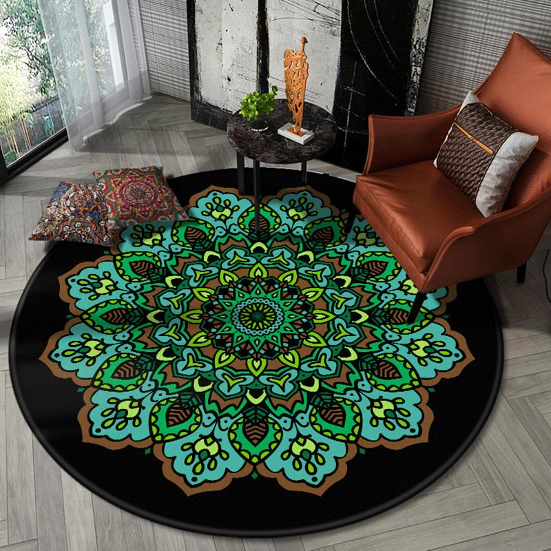 Olivenorma Boho Runder Teppich Mandala-Teppich