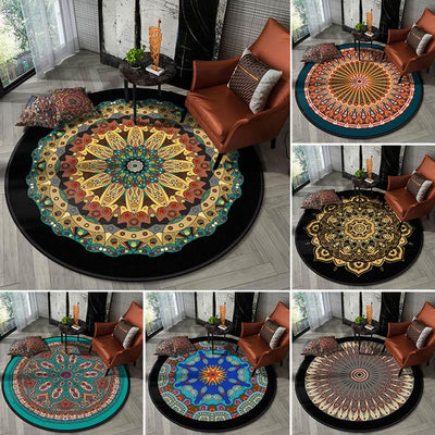 Olivenorma Boho Runder Teppich Mandala-Teppich