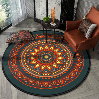 Olivenorma Boho Runder Teppich Mandala-Teppich