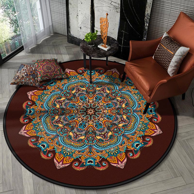 Olivenorma Boho Runder Teppich Mandala-Teppich