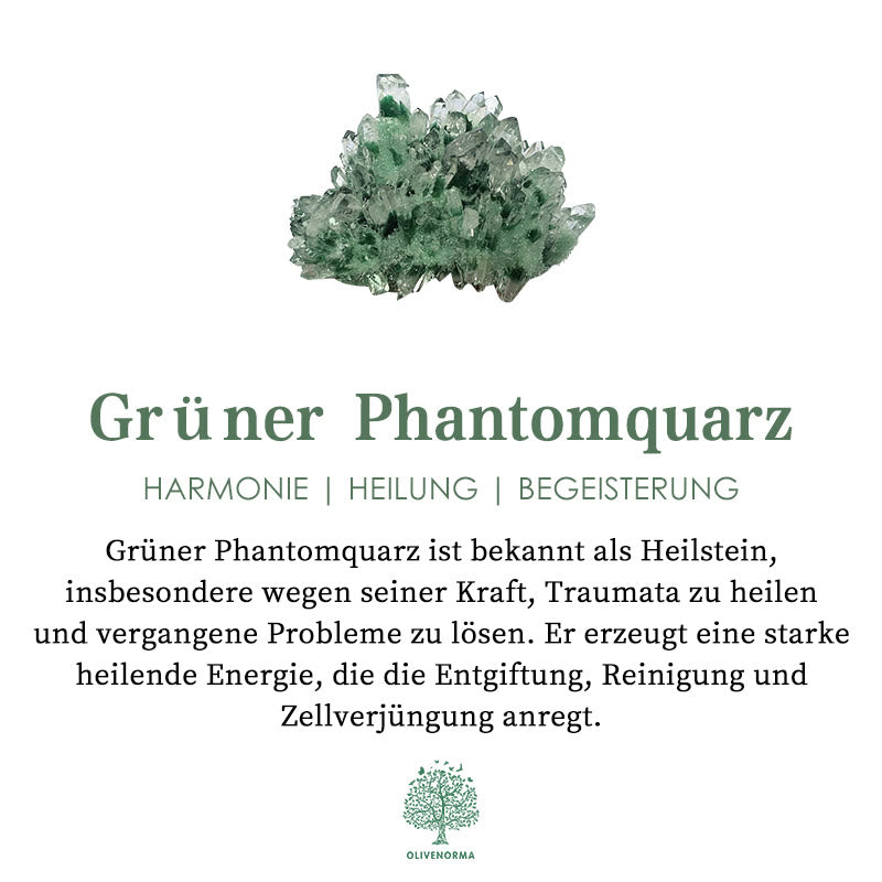 Olivenorma Natürlicher Grüner Phantomquarz Geschnitzter Blattring