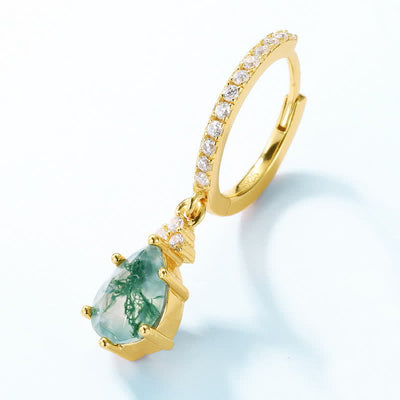 Olivenorma Golden Moss Achat Wassertropfen Schmuckset - image 9