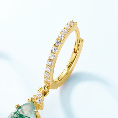 Olivenorma Golden Moss Achat Wassertropfen Schmuckset - image 10