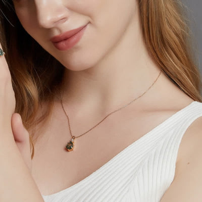 Olivenorma Golden Moss Achat Wassertropfen Schmuckset - image 5