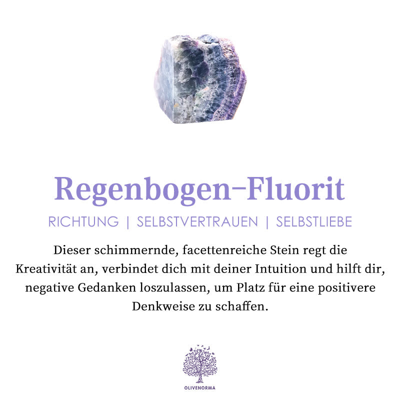 Olivenorma Natürlicher Regenbogen-Fluorit Schmetterlingsring