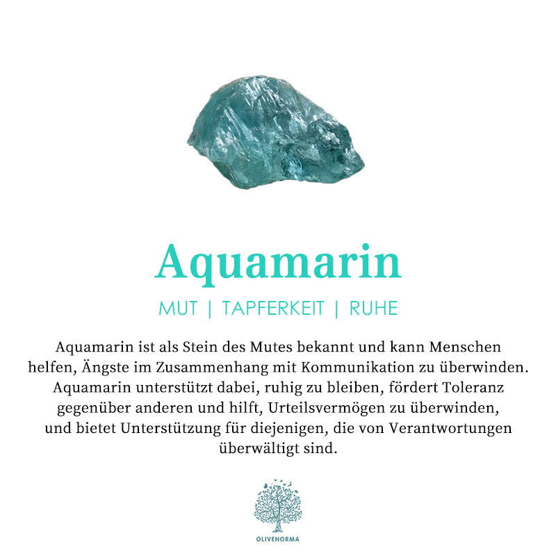 Olivenorma "Die ewige Glückseligkeit" - Aquamarin mit Zirkonring