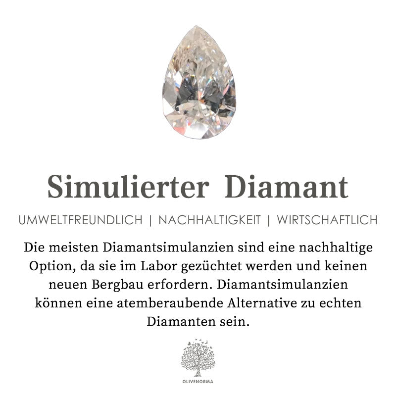 Olivenorma Weißer Zirkon Simulierter Diamant Verlobungsring