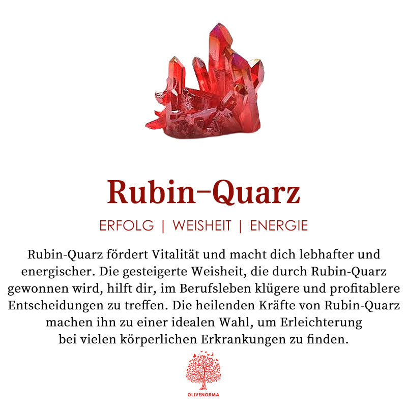 Olivenorma Rubin Quarz Edelstein Edelstahlring