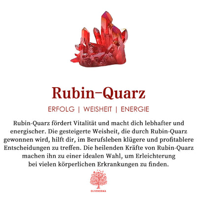 Olivenorma Rubin Quarz Edelstein Edelstahlring