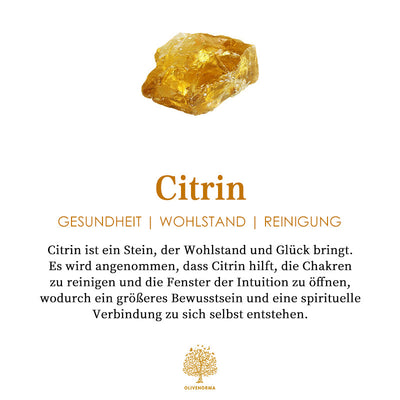 Olivenorma "Selbstheilung" - Citrin mit Zirkon-Schneering