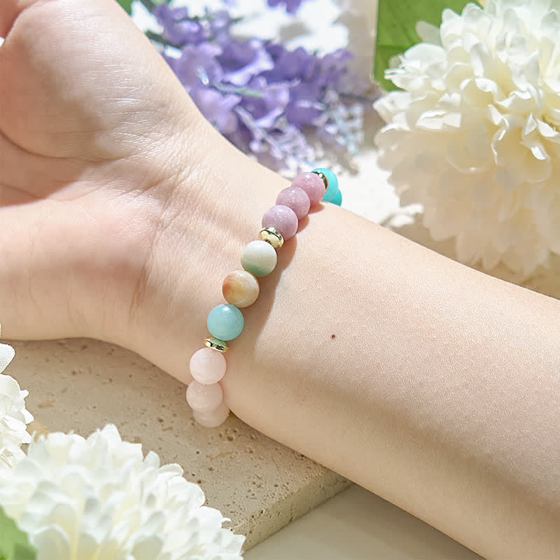 Olivenorma Damen-Armband mit natürlichen Kristallperlen in 7 Farben