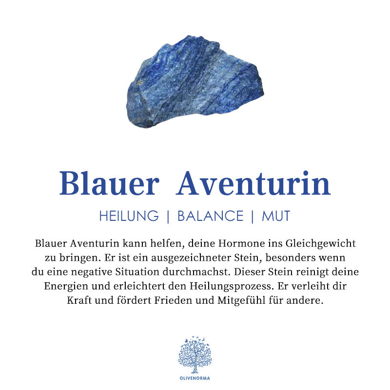 Olivenorma Oval Blauer Aventurin geschnitzter Blumenbreiter Ring 