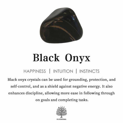 Olivenorma Armband mit natürlichen Chakra-Perlen aus schwarzem Onyx