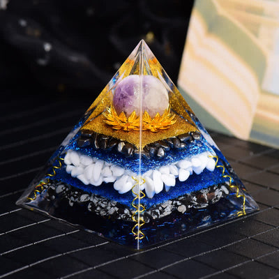 Olivenorma Amethyst Kugel Hämatit Schneeflocken Obsidian Orgon-Pyramide