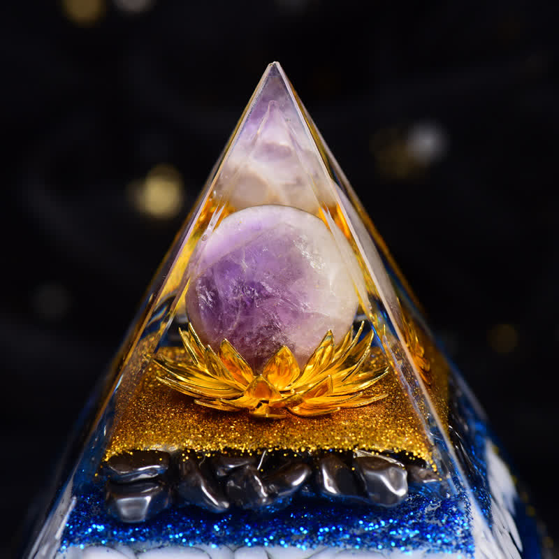 Olivenorma Amethyst Kugel Hämatit Schneeflocken Obsidian Orgon-Pyramide