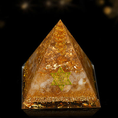 Olivenorma Orgon-Pyramide zur Energieheilung aus Naturstein, 12 cm