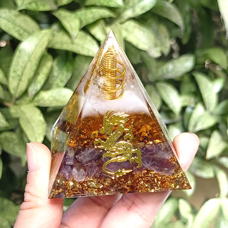 Olivenorma Rosenquarz Amethyst Drachen Aufkleber Orgon-Pyramide