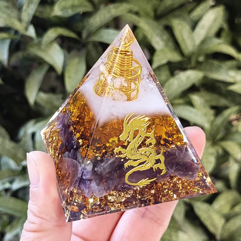 Olivenorma Rosenquarz Amethyst Drachen Aufkleber Orgon-Pyramide