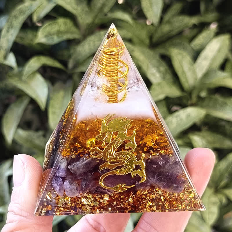 Olivenorma Rosenquarz Amethyst Drachen Aufkleber Orgon-Pyramide