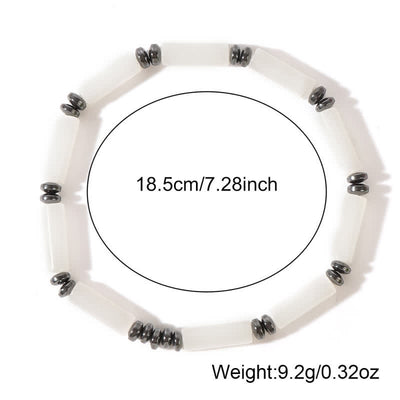 Olivenorma Armband mit langen Streifen und klaren Crysta-Bilderjaspis-Perlen