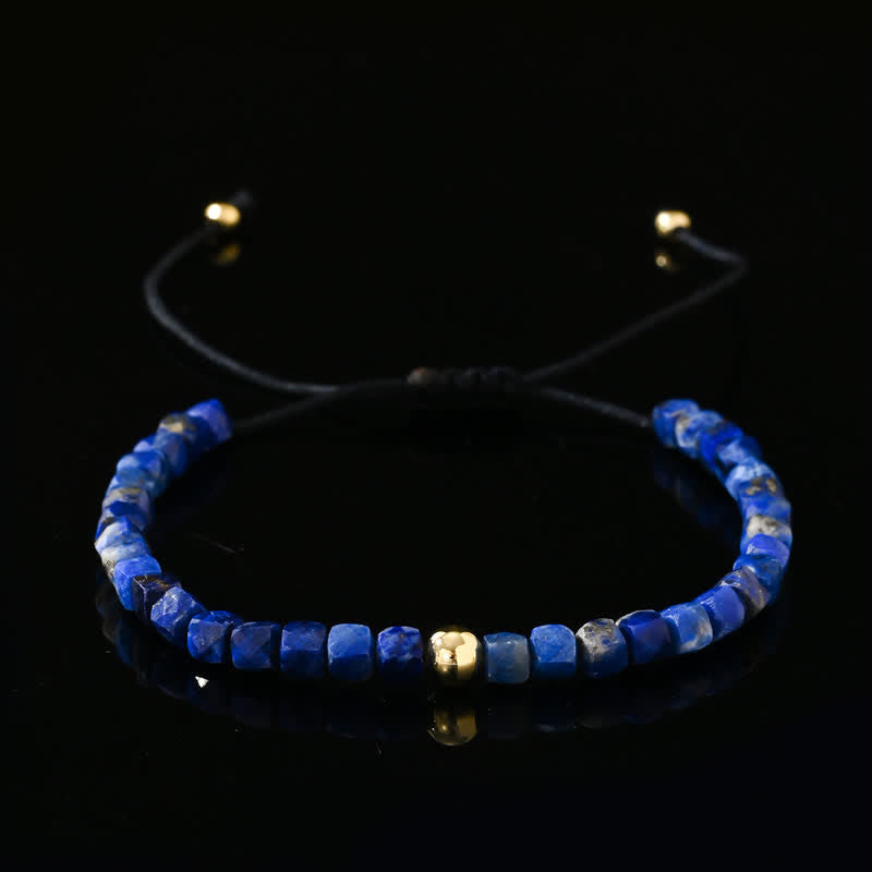 Olivenorma Verstellbares Armband mit natürlichen Lapislazuli-Perlen