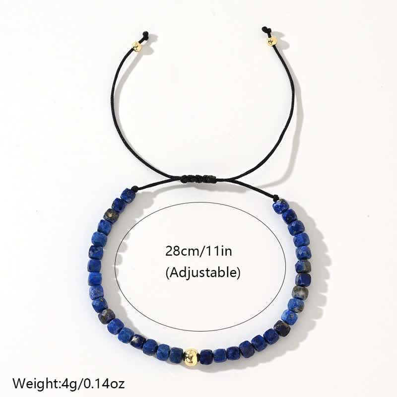 Olivenorma Verstellbares Armband mit natürlichen Lapislazuli-Perlen