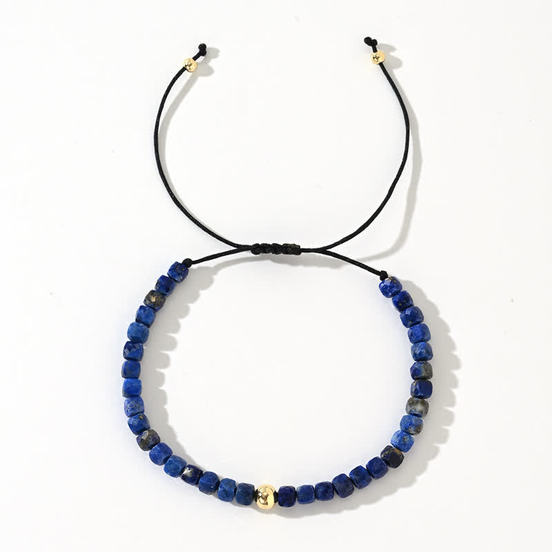 Olivenorma Verstellbares Armband mit natürlichen Lapislazuli-Perlen