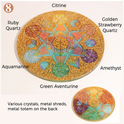 Olivenorma Natürliches Kristallchakra- Orgon-Pyramiden Basiskristall-Array