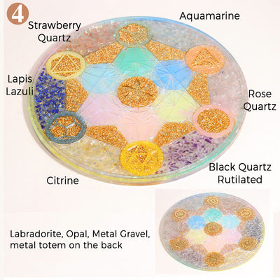 Olivenorma Natürliches Kristallchakra- Orgon-Pyramiden Basiskristall-Array