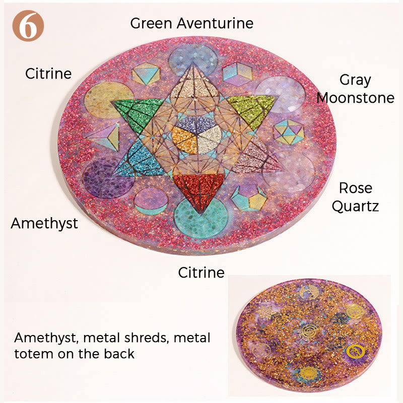 Olivenorma Natürliches Kristallchakra- Orgon-Pyramiden Basiskristall-Array