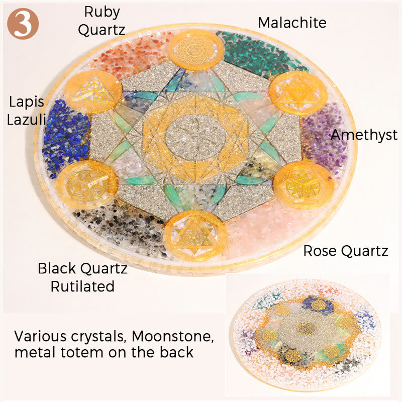 Olivenorma Natürliches Kristallchakra- Orgon-Pyramiden Basiskristall-Array