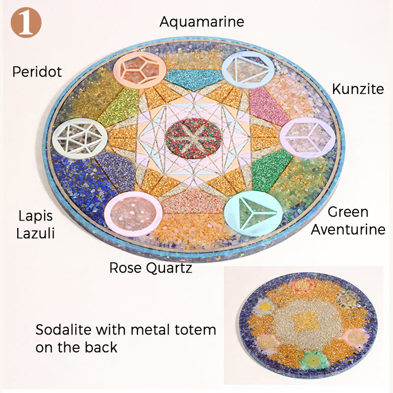 Olivenorma Natürliches Kristallchakra- Orgon-Pyramiden Basiskristall-Array