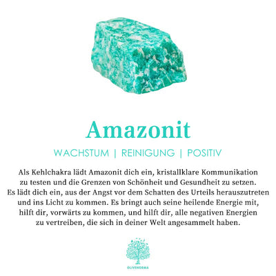 Olivenorma Amazonit mit grüner Jade-Orgonpyramide